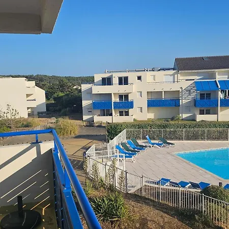 דירה Lacanau, Bleu Marine, 2e Etage, Exceptionnels Car Balcon Face Et Vue Ocean Avec Piscine ! Et Avec Parking Reserve לאקאנו