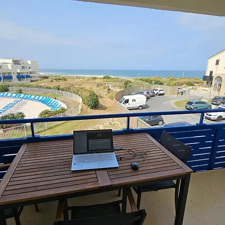 Lacanau, Bleu Marine, 2e Etage, Exceptionnels Car Balcon Face Et Vue Ocean Avec Piscine ! Et Avec Parking Reserve